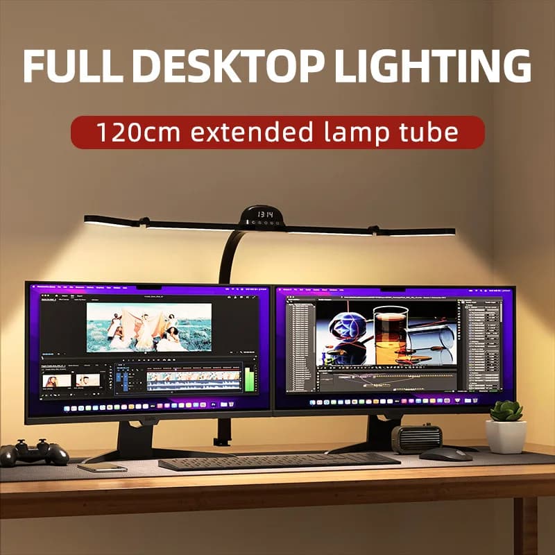 Lampada da studio con clip, luce per schermo luminoso per computer da lavoro, lampada da scrivania professionale per protezione degli occhi per studenti universitari abbastanza luminoso