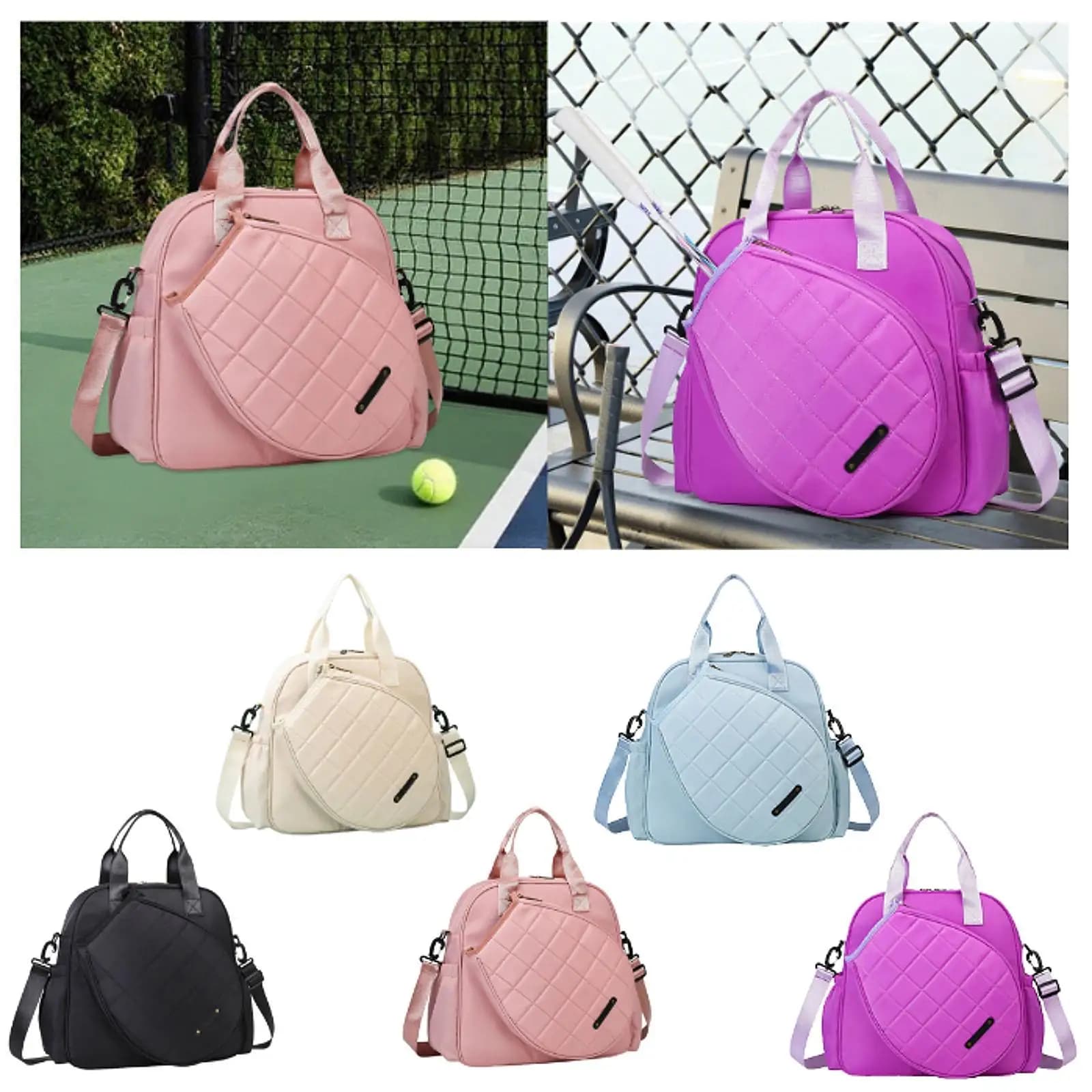 Tennis Racket Bag Large Multifunctional Tennis Shoulder Bag Gym Bag with Adjustable Shoulder Strap for Tennis Badminton Gym Training