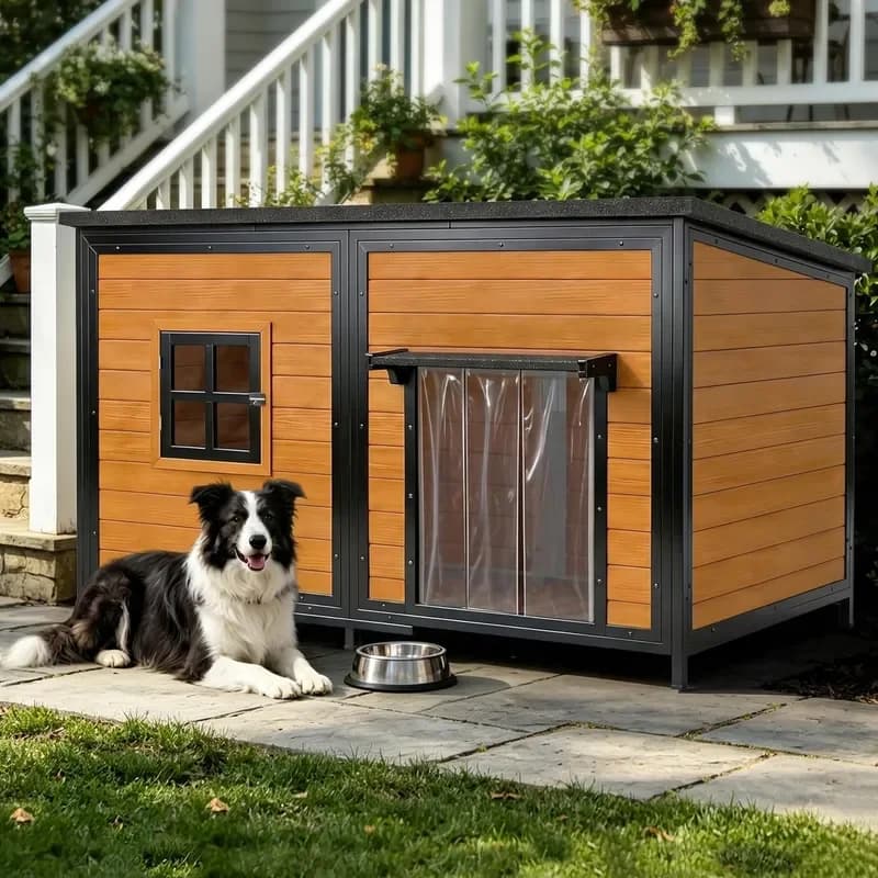59 Extra Large Outdoor Dog House Brown