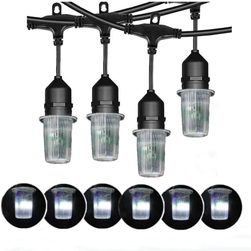 Luci a Stringa Lampeggianti a LED da 10 Metri con 10 Lampadine, Luci Stroboscopiche per Esterni, Giardino, Feste, Albero di Natale, Luce Bianca