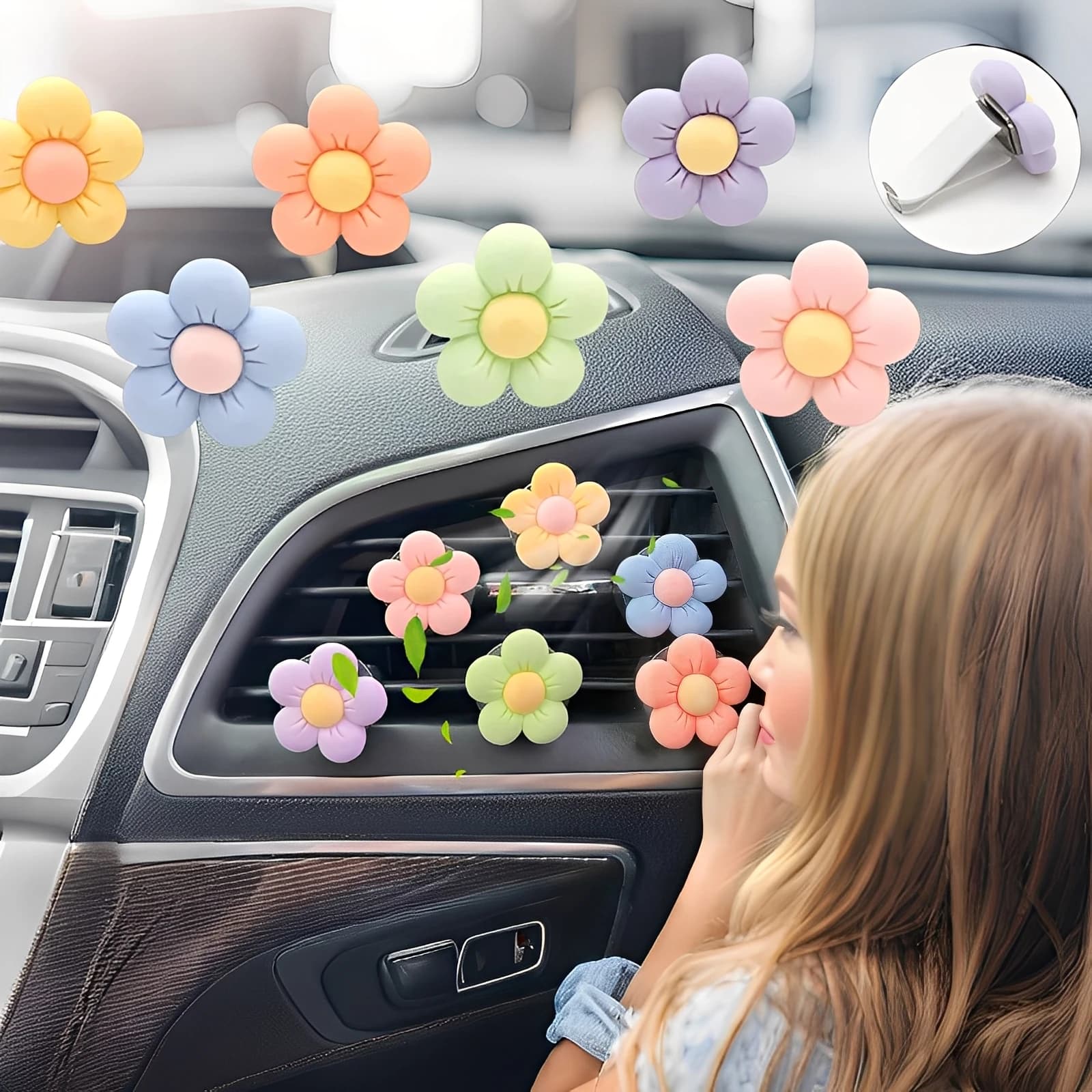 Car Flower Perfume Clip Decoration Air Intake Deodorant for Environment Clips Colorful Flora Decoration for aromatherapy Interior accessories for car