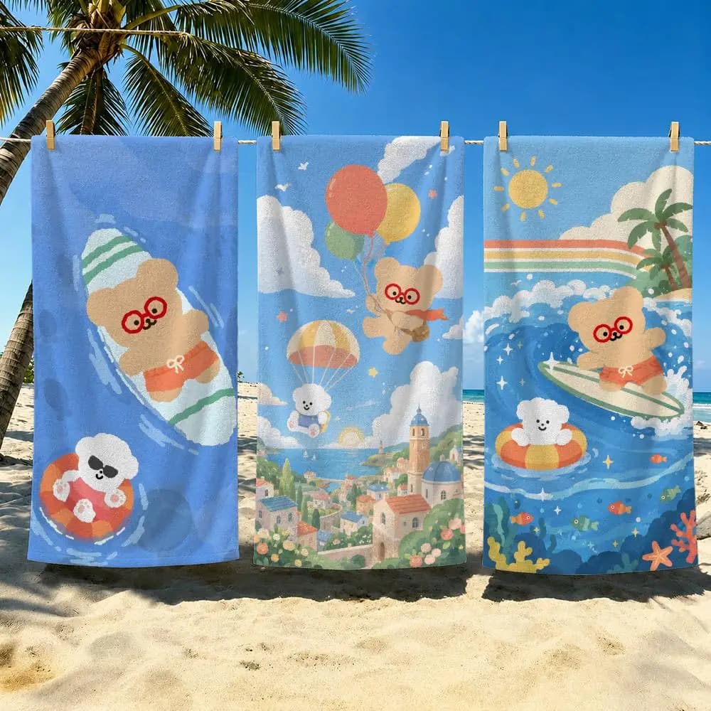 Character TETEUM Towel Towel Soft Pool Gift For Travel Gym Shower Cool Camping Quick Dry Sports Large Beach Towel