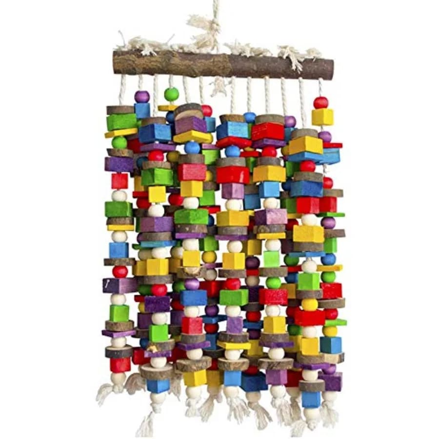 Giocattolo da Masticare Extra Large per Pappagalli - Blocchi di Legno Naturale Multicolore, Giocattoli da Strappare per Uccelli, Consigliato per Macaw, Cacatua, Pappagalli Africani