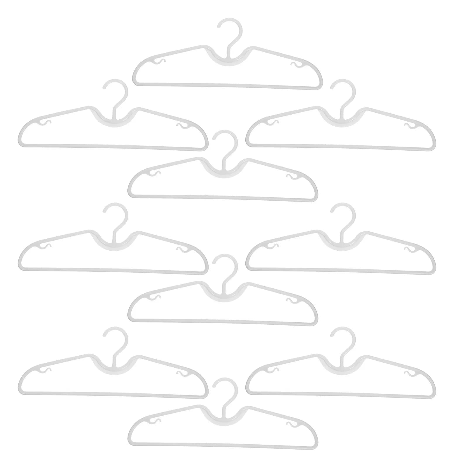 10 Pezzi Appendiabiti in Plastica a Collo Corto Antiscivolo Salvaspazio per Magliette, Camicie, Giacche, Vestiti - Organizzazione Armadio