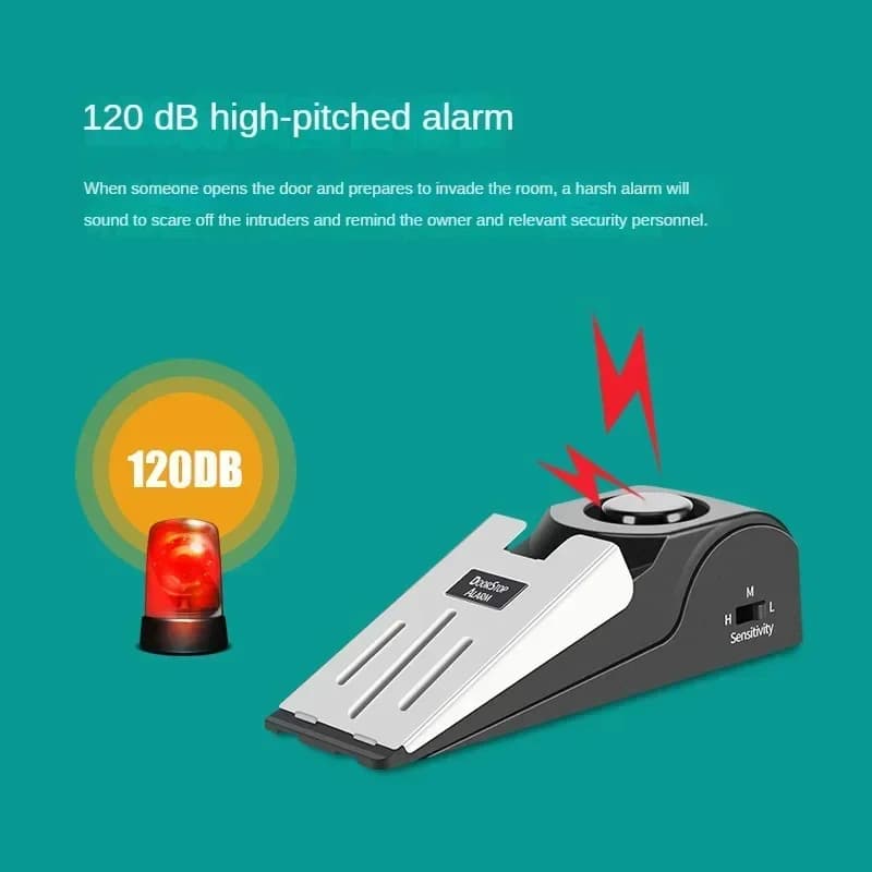 Fermaporta dell'hotel Allarme antifurto Allarme crepa della porta Allarme spina della porta Allarme fermaporta domestico Sistema di sicurezza domestica Gadget di sicurezza