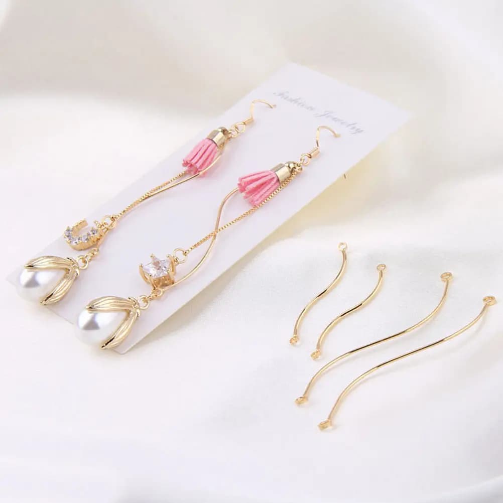 10 Pezzi Accessori per Orecchini a Forma di S, Ciondolo Ondulato Creativo, Materiali per Creazione di Gioielli Fai-da-Te, Decorazioni per Collane, Bracciali, Orecchini