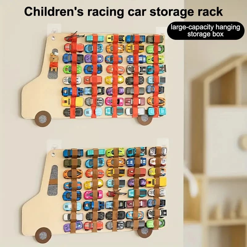 Car Toy Large Capacity Storage Wall Hanging Bag Children's Toy Car Display Felt Hanging Bag Large Capacity Hanging Storage Box