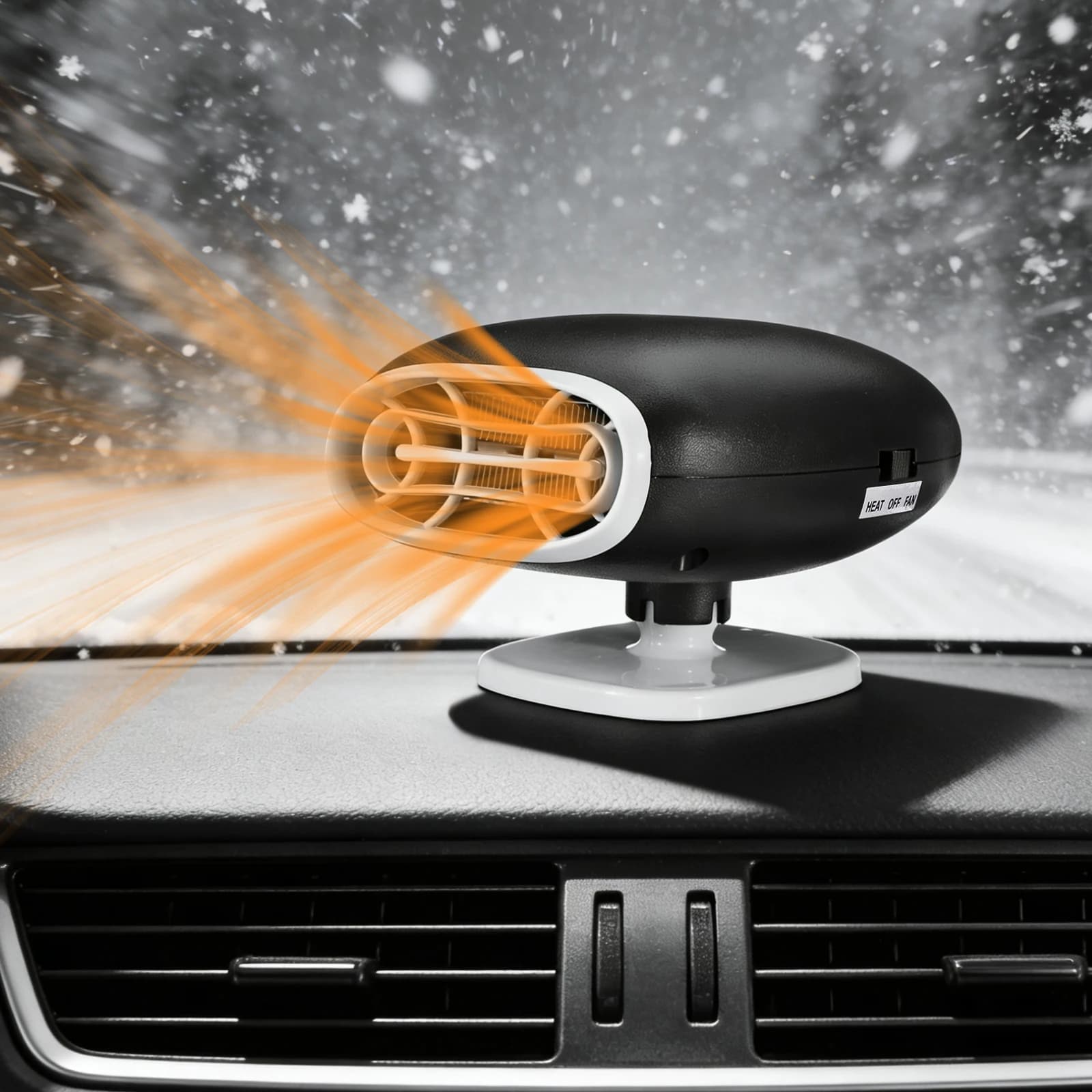 12V 150W Riscaldatore per auto Ventilatore di riscaldamento elettrico portatile Rotazione a 360 gradi Finestra Sbrinatore Disappannatore Parabrezza per auto Disappannatore
