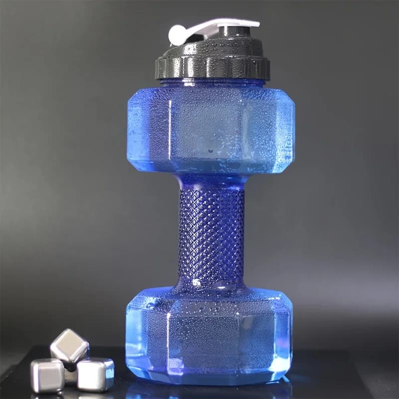 1.5L High Capacity Plastic Dumbbell Shaped Portable Water Bottle Creative Fitness Dumbbells Sport Bottle