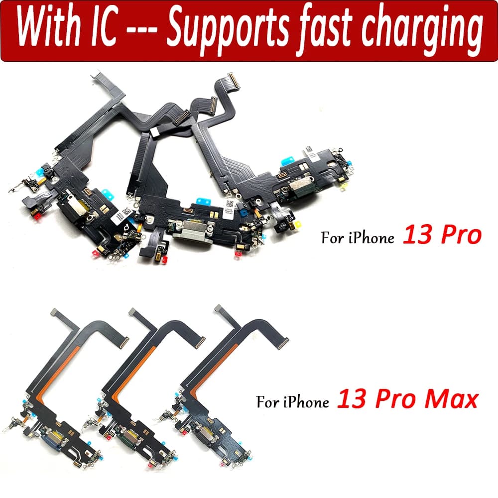 NUOVO Testato per iPhone 13 Pro / 13 Pro Max: Cavo Flessibile con Connettore Dock Microfono e Porta di Ricarica USB - Ricambi per Riparazione