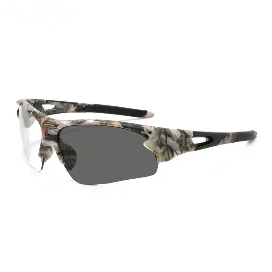 Occhiali da sole sportivi mimetici semi-rimless per ciclismo, pesca e guida all'aperto