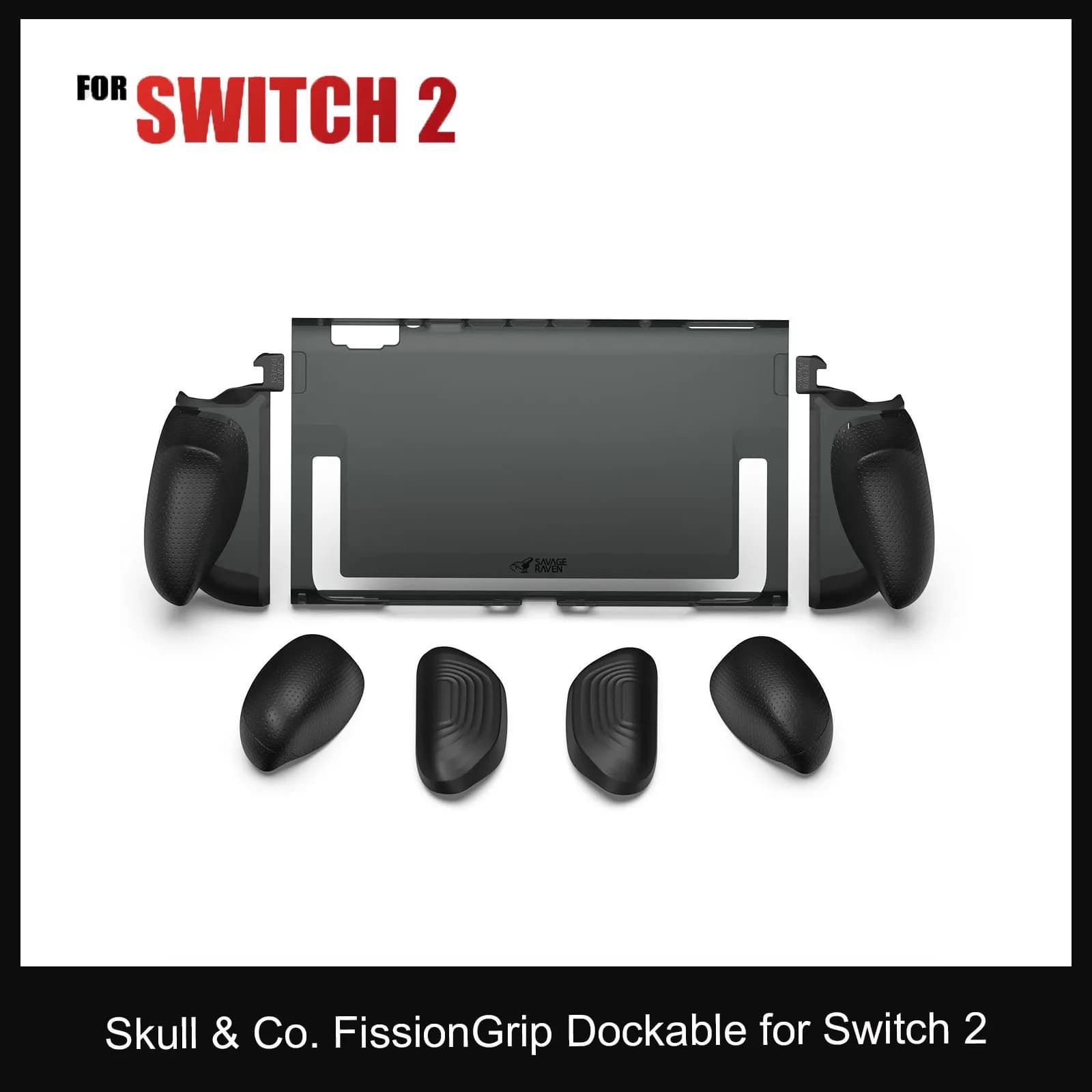 Savage Raven by Skull & Co. FissionGrip Revolutionary Split Protective Case Dockable Cover for Nintendo Switch 2 Game Console