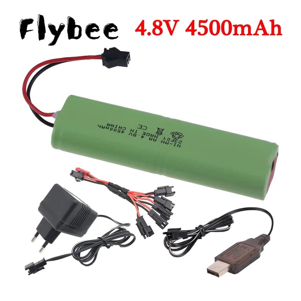 Aggiornamento a 4500mAh 4.8V Batteria ricaricabile AA per giocattoli Rc Auto Serbatoi Robot Barche Pistole Ni-MH AA 4.8V 3500mah NiMH Batteria