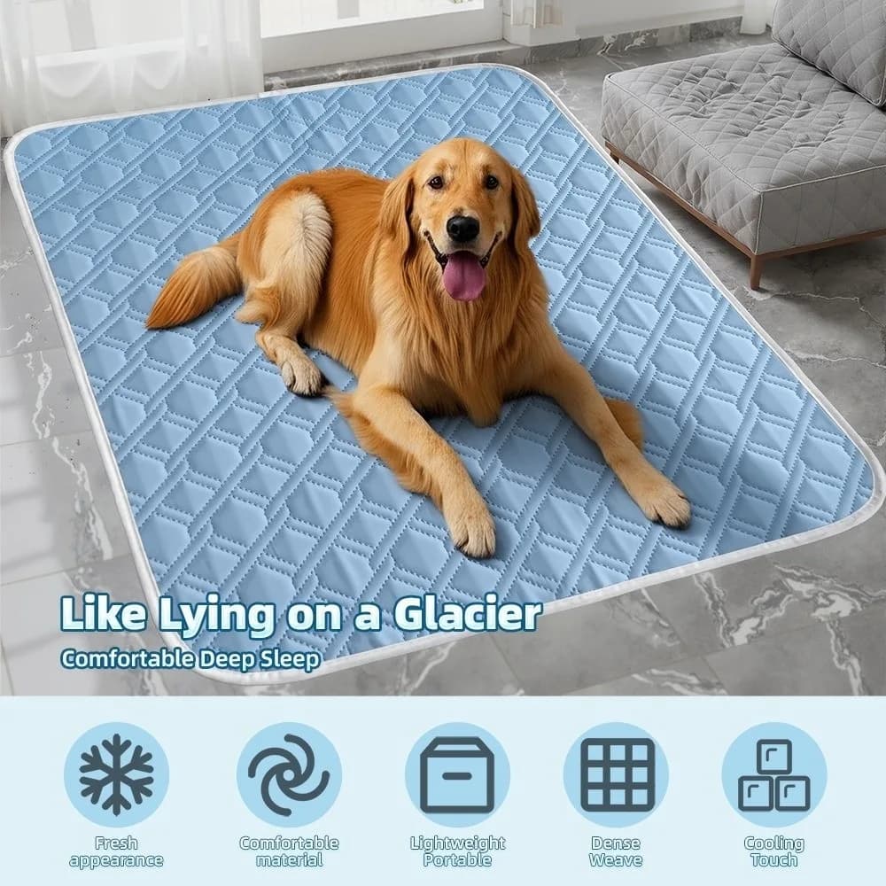 New Summer Dog Cooling Mat Ice Slicky Fiber Fabric Universal Pet Cooling Mat Comfortable Dog Bed Pad For Puppies And Adult Dogs