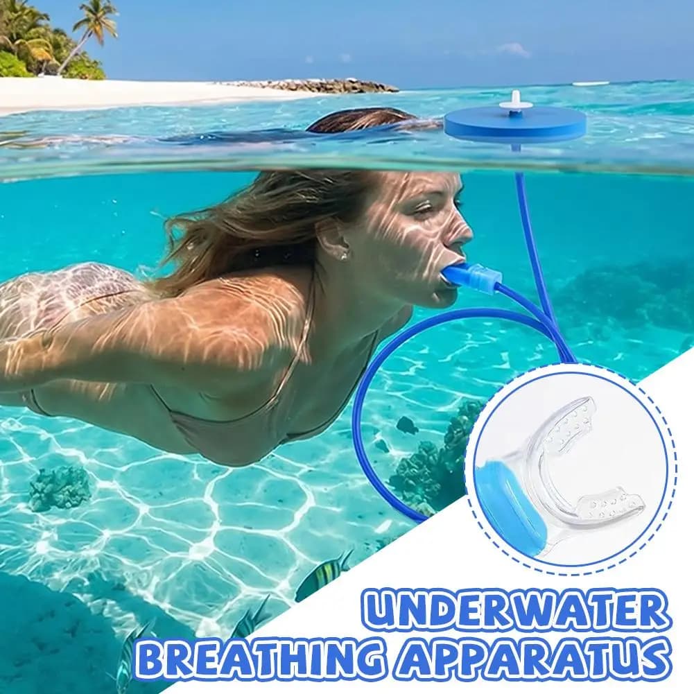 Diving Breathing Tube Reusable Snorkel Breathing Tube Thicken Silicone Diving Respirator Long Full Dry Breathe Apparatus