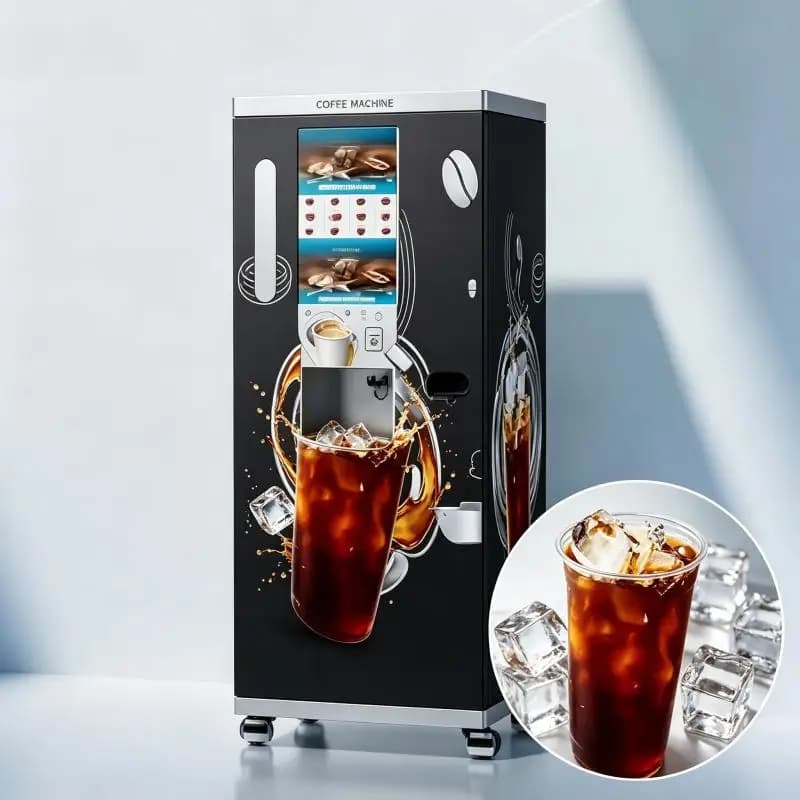 Smart Commercial Bean Coffee Vending Machine Fresh Ground Espresso Latte Cappuccino Touch Screen System