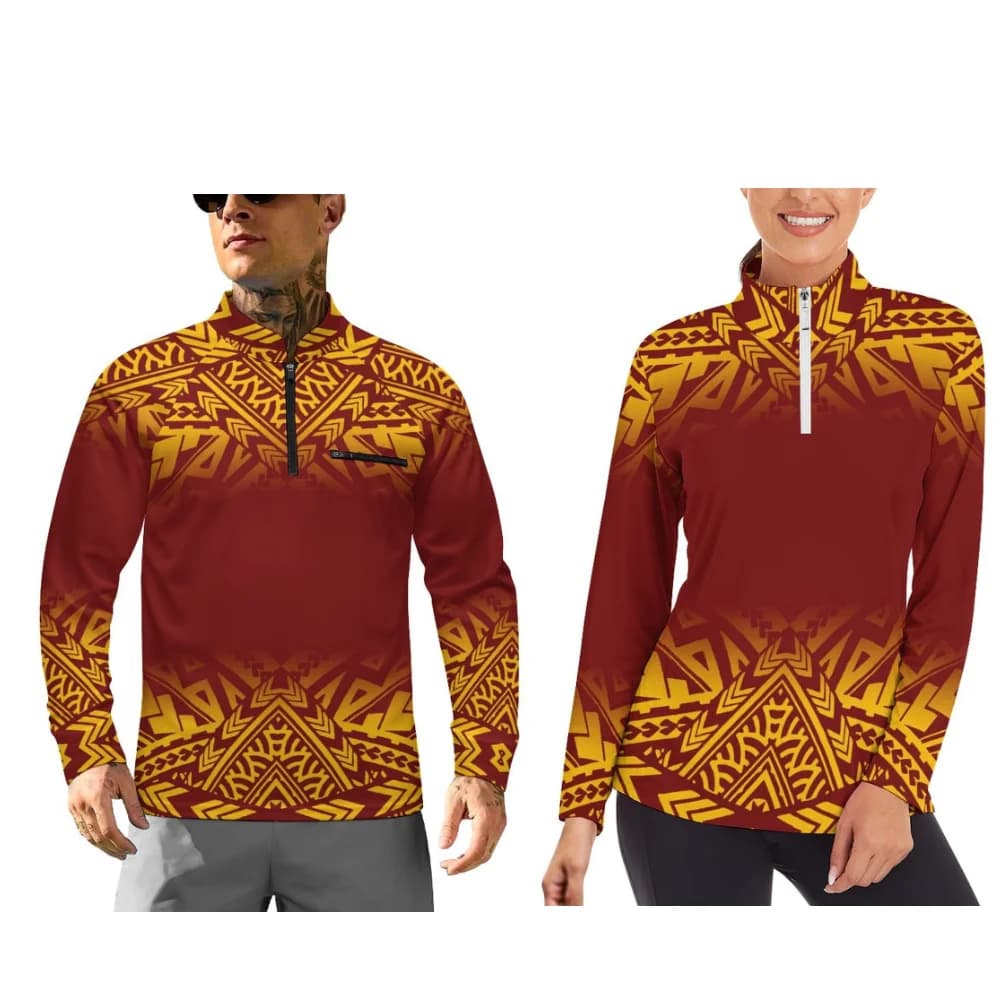 Abbigliamento Sportivo Personalizzabile Polinesiano 2025 Nuovo Design a Maniche Lunghe per Coppie Autunno e Inverno