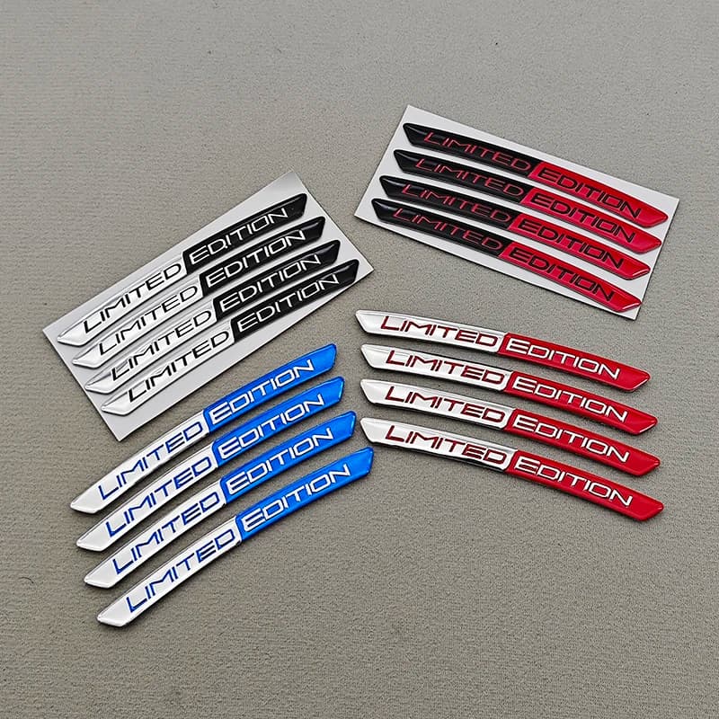 4 pezzi/set adesivi per mozzo ruota per auto in alluminio logo in edizione limitata emblema decalcomanie decorative per auto distintivo per mozzo ruota per moto e bicicletta