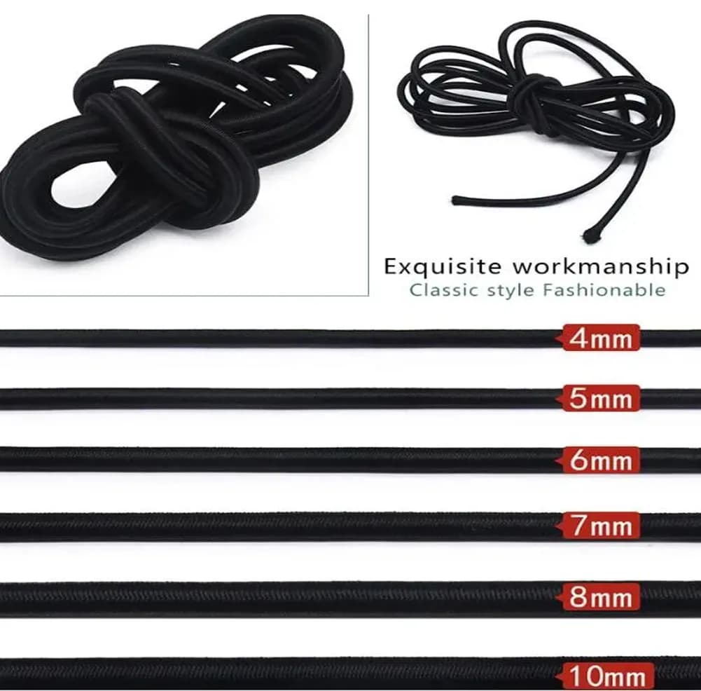 2mm-10mm Strong Elastic Rope Bungee Shock Cord Stretch String For DIY Jewelry Making Outdoor Project Tent Kayak Boat Backage