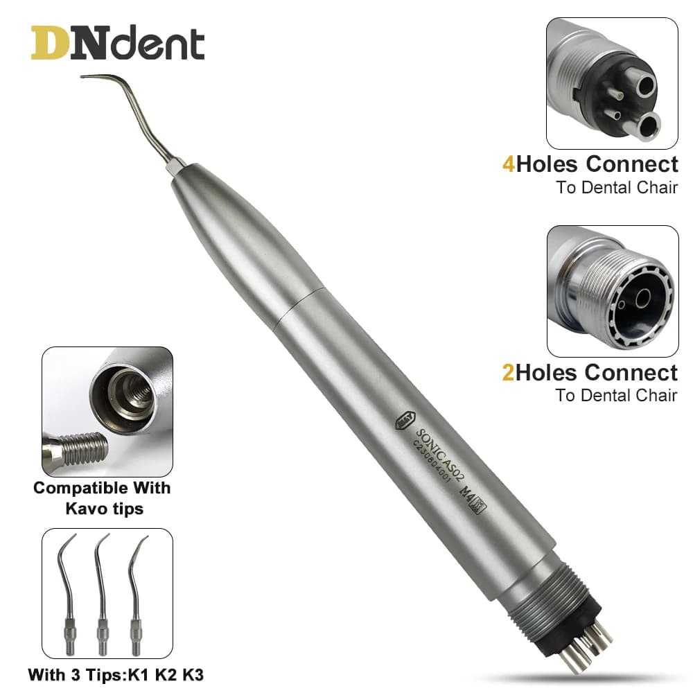 Manipula per Ablatore Dentale ad Aria Compressa per Cleaning del Tartaro con Punte K1 K2 K3 Tools for Cleaning and Whitening of teeth Connection to 2 and 4 Holes