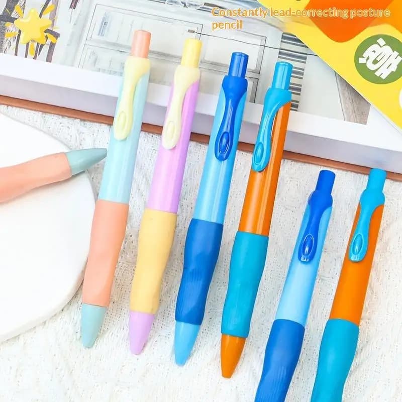 4Pcs 2.0mm Mechanical Pencil Set Posture Correction Anti Break Lead For Kids School Supplies Korean Stationery