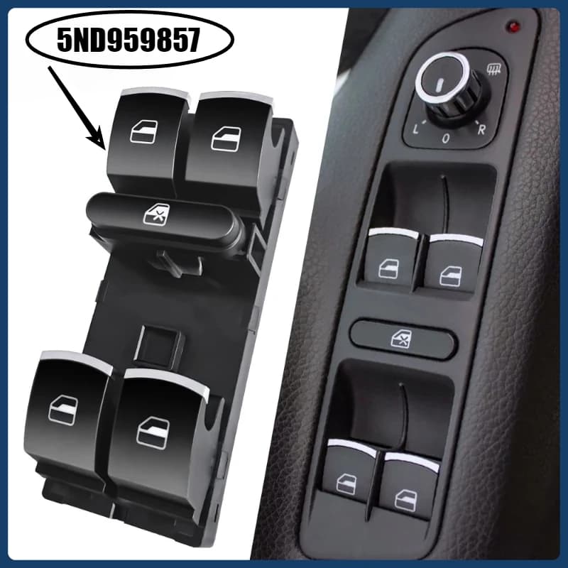 5ND959857 Interruttore Alzacristalli Elettrico per VW Golf 5 6 GTI MK5 MK6 Jetta Tiguan Passat B6 CC Seat Leon MK2 Fabio