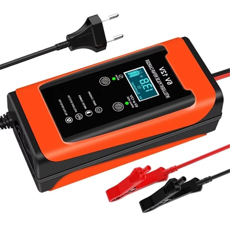 EU Plug 6V 12V 6A Smart Fast Charge Auto Motorcycle Car Battery Charger Pulse Repair LCD Display Cycle GEL Lead-Acid Charger