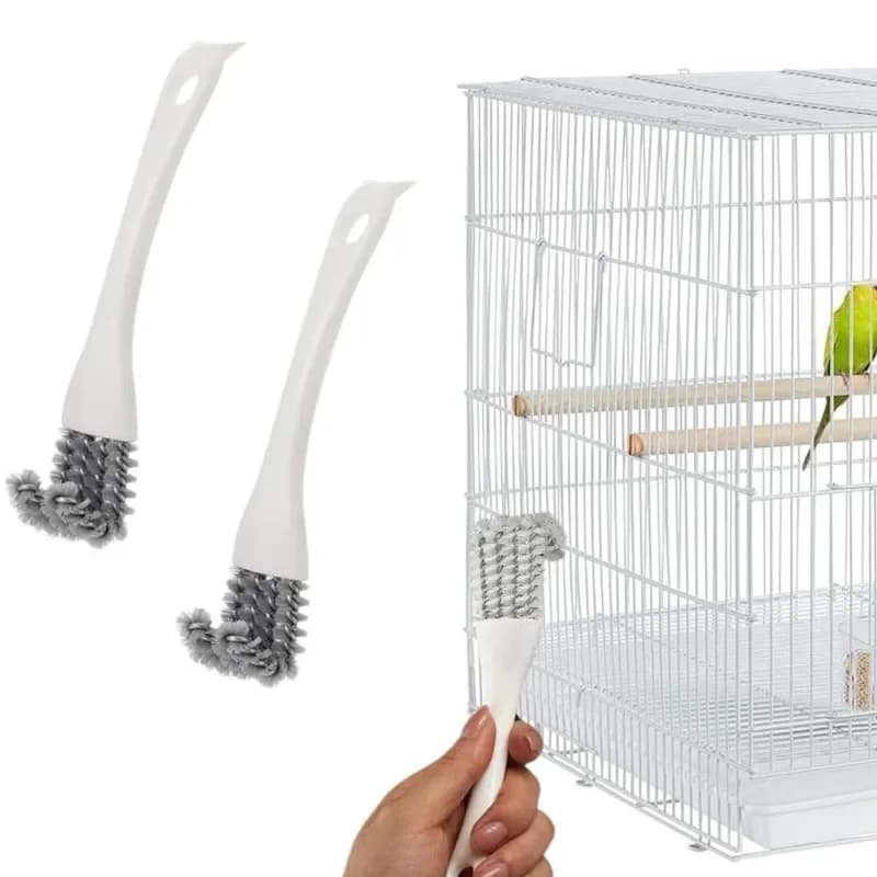 ​1pc Bird Cage Cleaning Brush Tool Bird Poop Remover Parrot Cage Sanitary Brush Accessori for Budgies Cockatiels Bird Cage Brush