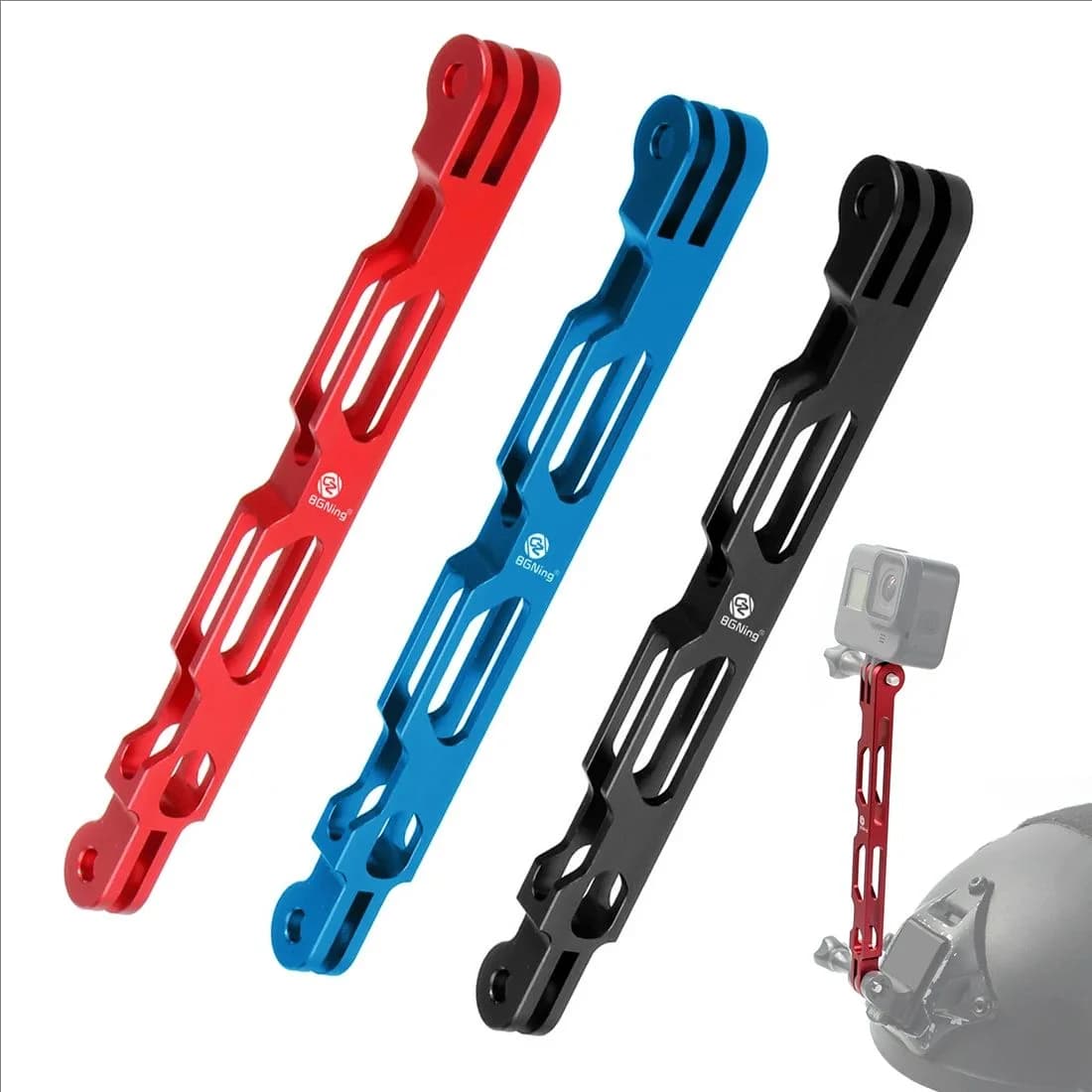 Braccio del casco Asta di prolunga Supporto in alluminio Selfie Stick per Gopro 13 12 Insta360 DJI OSMO Action 5pro Pocket 3 Staffa di guida