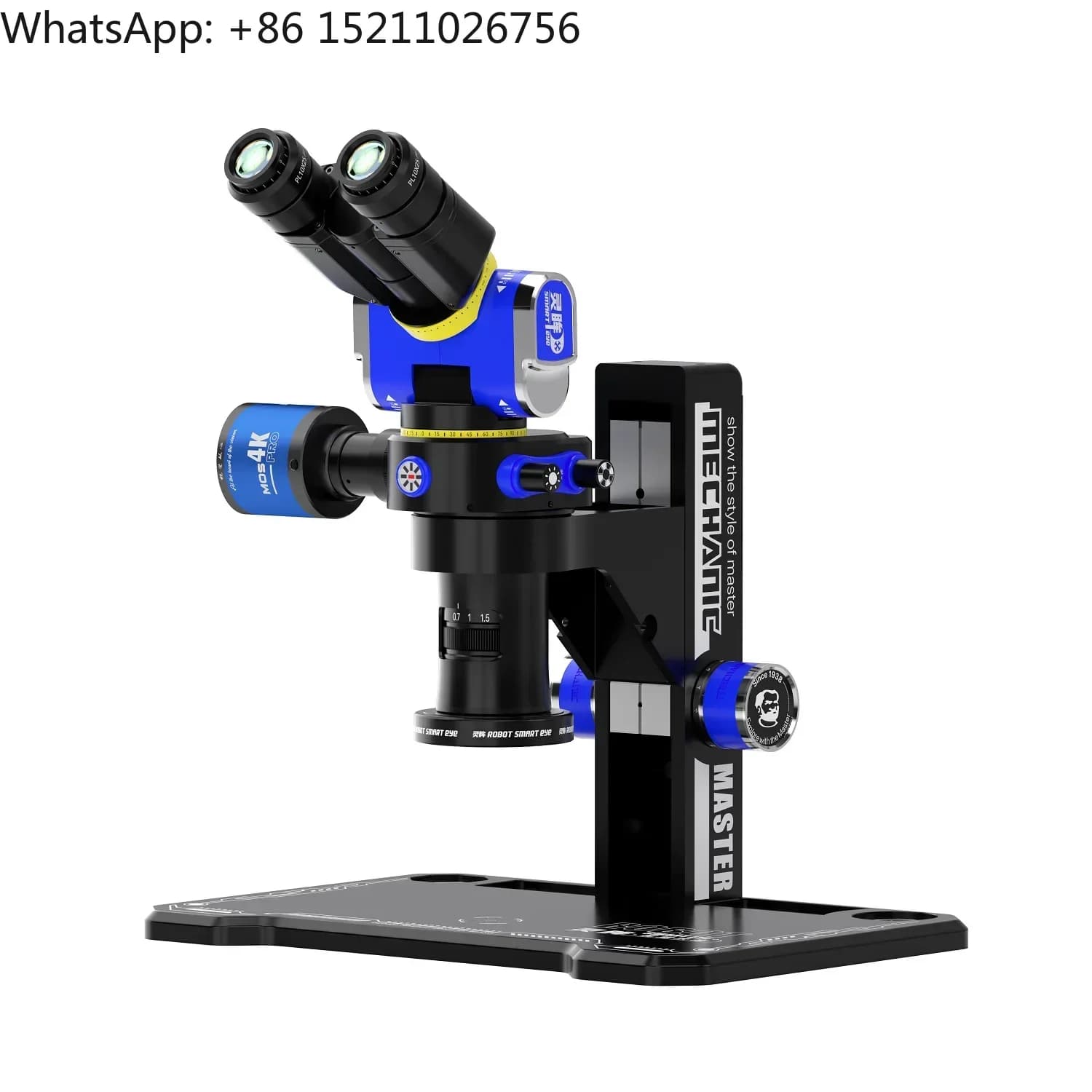 ROBOT MECCANICO SMART EYE Microscopio integrato uomo-macchina pieghevole/rotatabile Microscopio trinoculare ad alta definizione 0,7X-4,5X