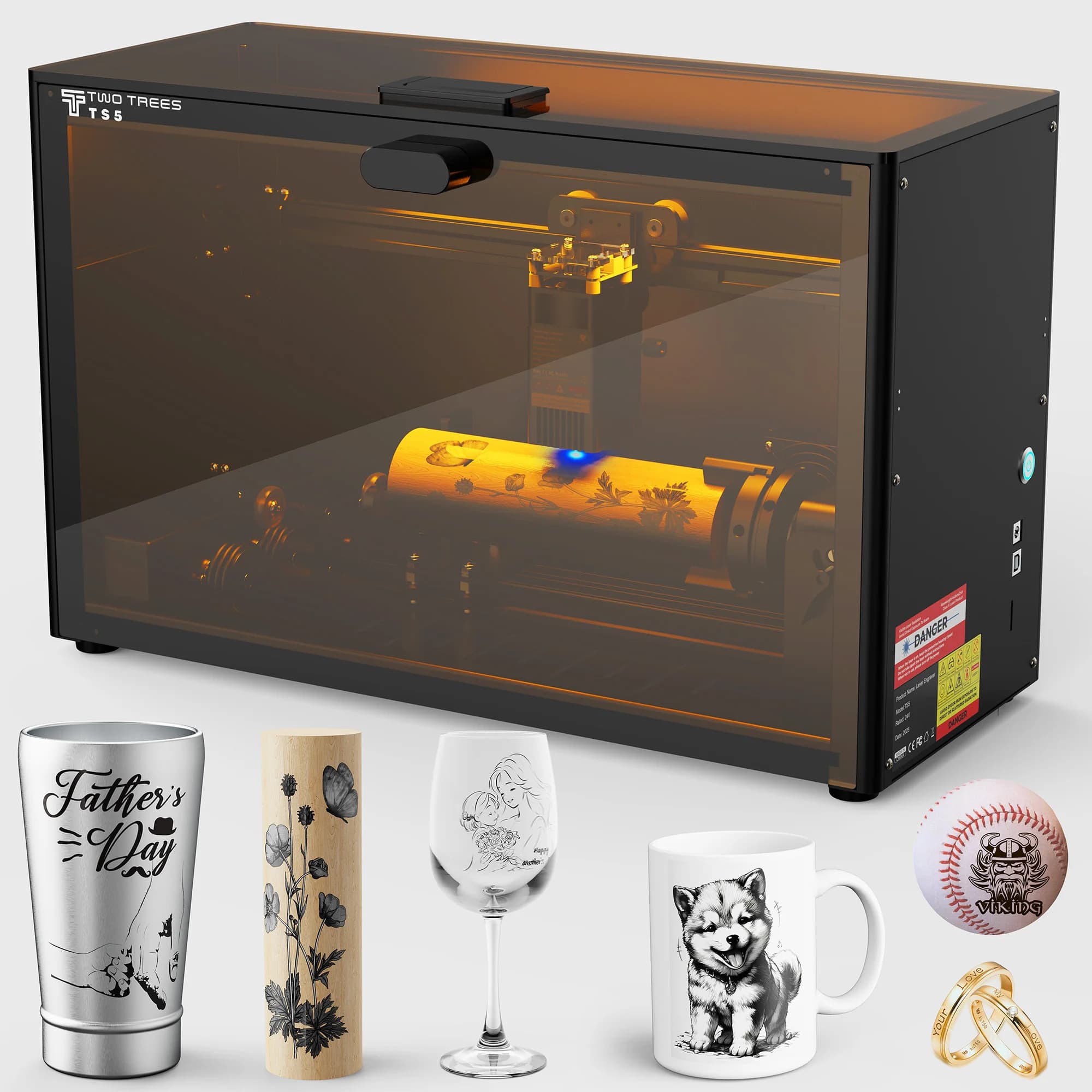 TwoTrees TS5 7W Macchina per incisione laser APP Controllo Wifi Incisore laser in metallo Macchina da taglio CNC per legno acrilico