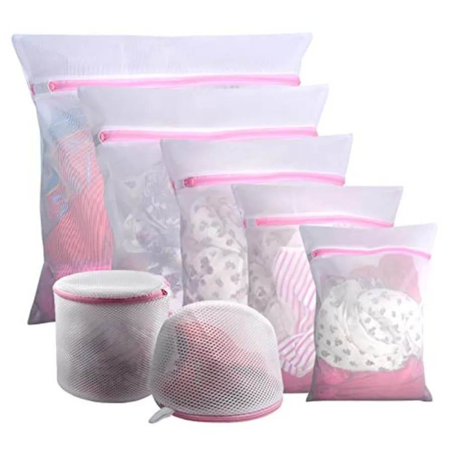 Mesh Laundry Bags for Delicates Durable Protective Wash Bags Travel Storage Bags for Intimates Lingerie, 7PCS 1XXL, 1XL, 1L, 1M