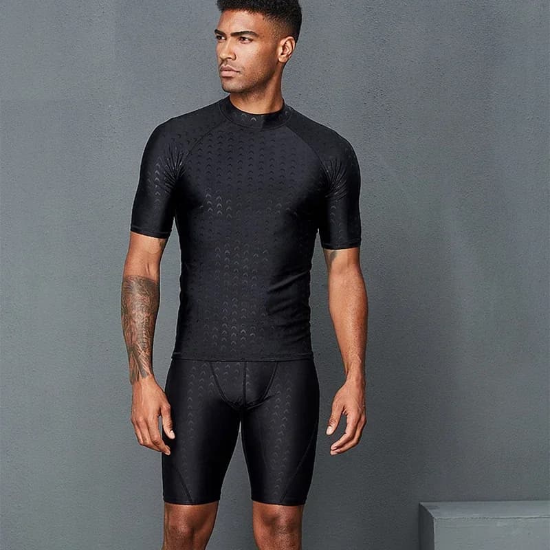 Costume da bagno da corsa Jammer Costumi da bagno Top da uomo a maniche corte Costumi da bagno ad asciugatura rapida