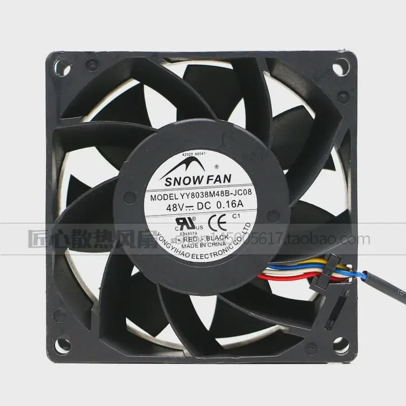 SNOWFAN 48V Fan YY8038M48B-JC08 for Inverter Cooling 80 x 80 x 38 mm