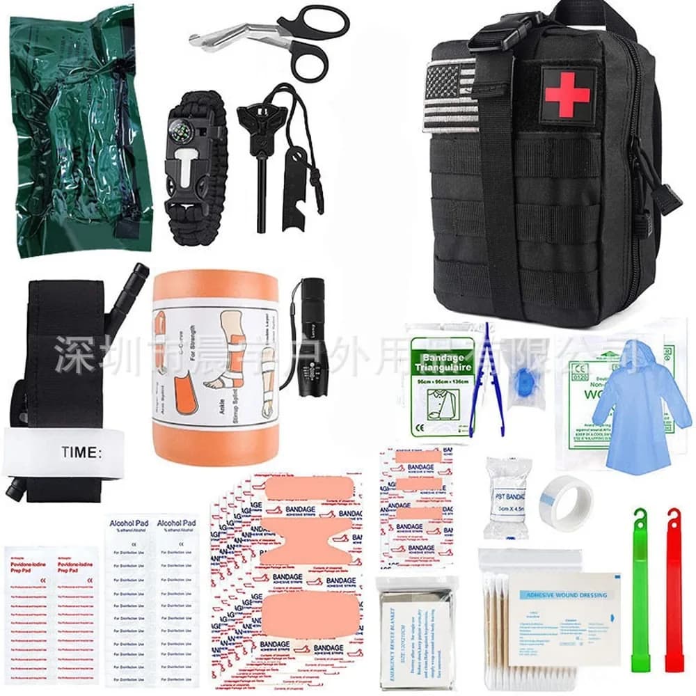 Survival Gear Kit, Multi-Function Outdoor Camping Hiking Tool Set, EDC Emergency First Aid Kit for Car Travel Adventure