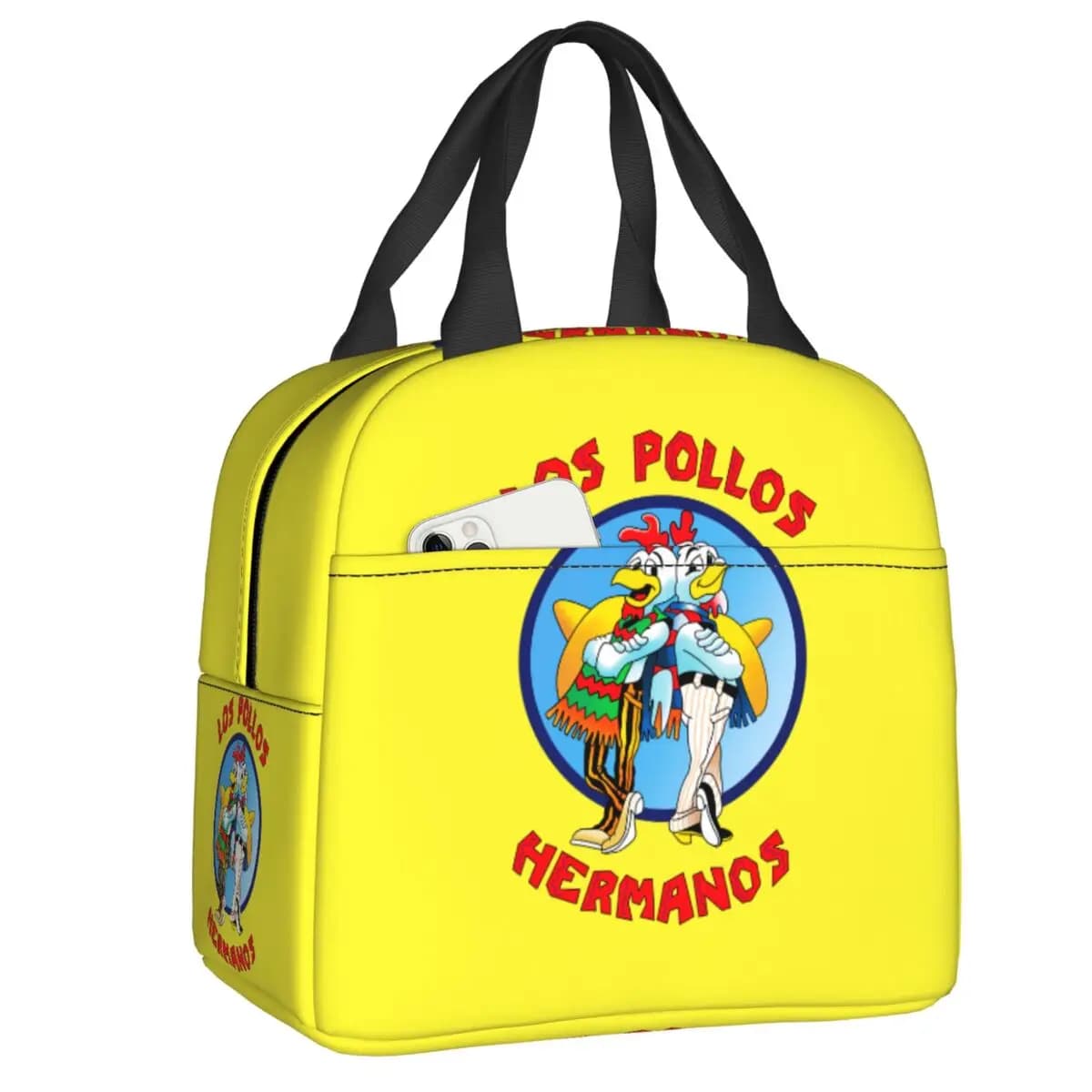 Borsa per il pranzo riutilizzabile Distressed Breaking Bad per donna, borsa termica multifunzione per il pranzo, con isolamento termico, Los Pollos Hermanos