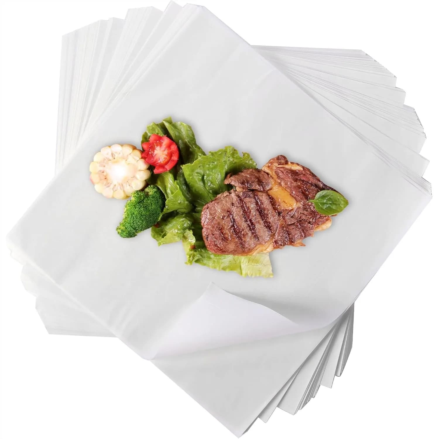 500 Pezzi di Carta da Macellaio per Sublimazione 12x12 Bianca Monouso Pretagliata in Kraft per Confezionamento Carne con Pressa a Caldo