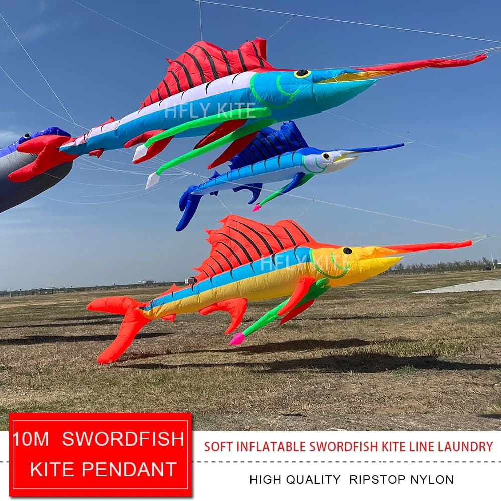 HFLY New Arrival Inflatable Fish Shape Soft 10m Spada for Adults, High Quality Nylon Ripstop, Fish Shape Decorative kit