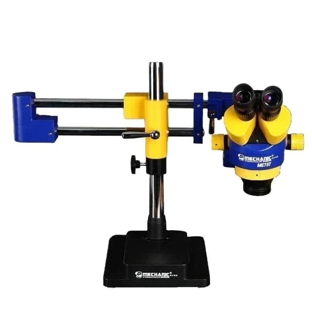 Microscopio trinoculare con base multidirezionale industriale meccanico MC75TL2 7X-45X Microscopio per strumenti di riparazione di telefoni cellulari