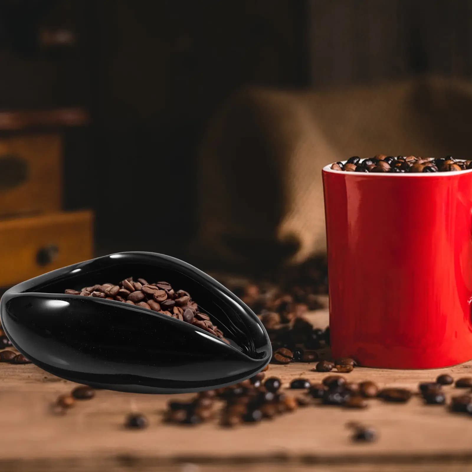 Ceramic Coffee Bean Plate Dosing Tray Coffee Beans Dish Holder Multi Function Kitchen Dining Bar Accessory Reusable Bean Sample