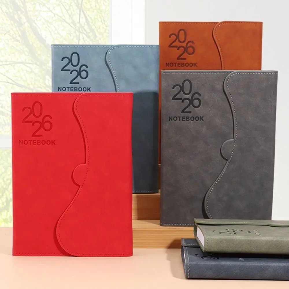 Agenda Planner 2026 in Inglese, Blocco Note 12 Mesi Resistente all'Usura, Formato A5, Diario con Segnalibro Semplice, Quaderno per Scrittura