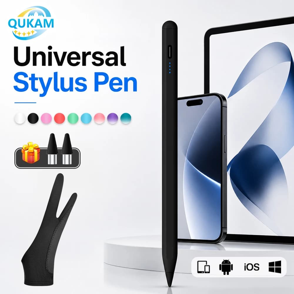 2026 Lightweight Magnetic Stylus Pen 4 LED Indicator No Bluetooth for All Phone Tablet iOS Android Windows Pencil Glove & Nibs