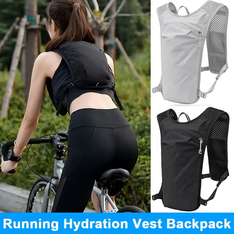 Gilet Idratazione per Ciclismo e Corsa, Zaino Leggero per Escursionismo, Ciclismo, Sport, Maratona, con Tasca Porta Telefono