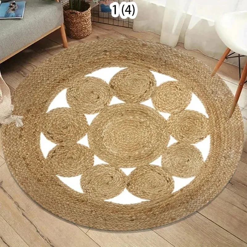 VIKAMA Non-slip Plush Irregular Floral Rug, for Living Room Bedroom Girl Home Decor