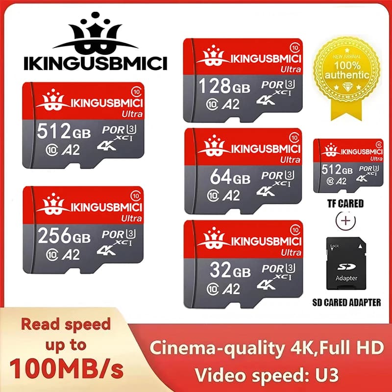 Large Capacity TF Cards SD Cards Memory Card Micro SD Card 32GB 64GB 256GB 512GB A1 C10 for Nintendo Switch Action Camera