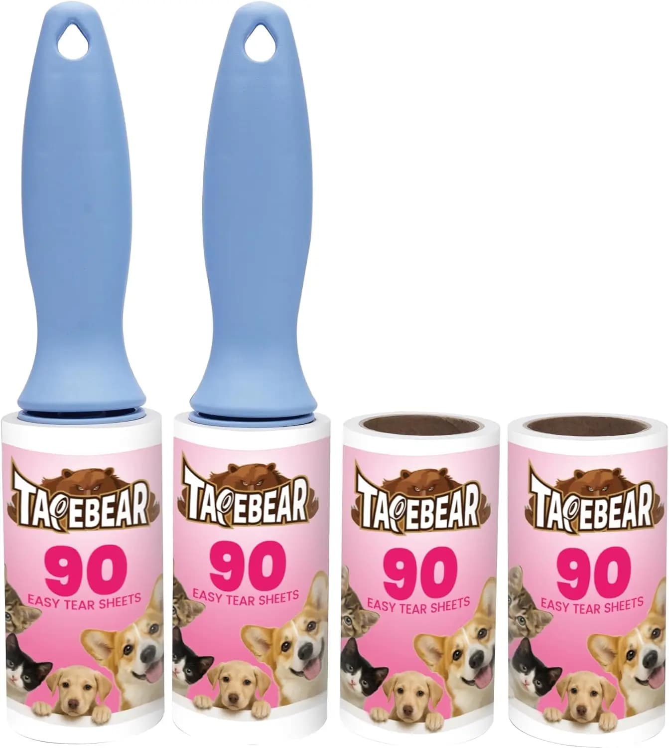 Rullo leva-pelucchi da 360 fogli con 2 manici, rimuovi peli di animali domestici per vestiti, mobili, auto