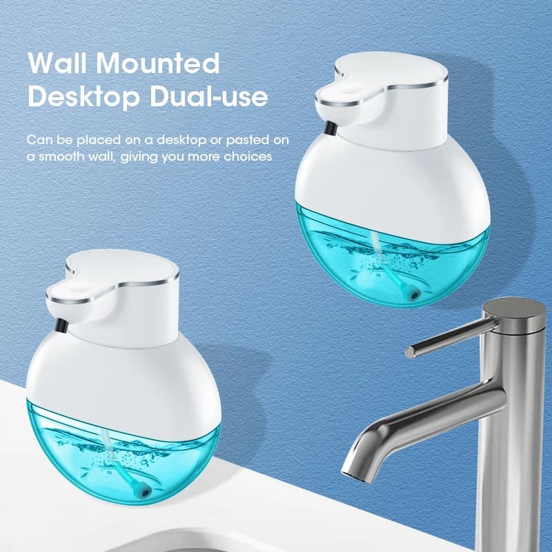 NOCCLILI Dispenser di Sapone a Muro con Sensore di Movimento Senza Contatto da 420ml per Cucina e Casa