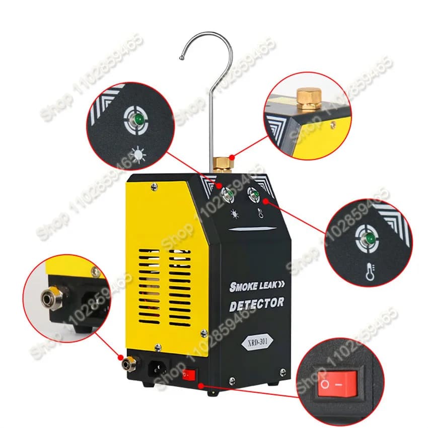 Rilevatore di perdite di fumo per auto 12V DC, generatore di fumo per tubazioni, analizzatore di perdite di fumo per tubi, strumento diagnostico