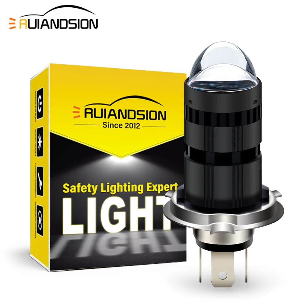 1 Pezzo Lampadina LED H4 per Faro Moto 35W, Luce Alta/Bassa Bianca, Voltaggio 9-80V per ATV UTV Scooter Moto, con Ventola di Raffreddamento