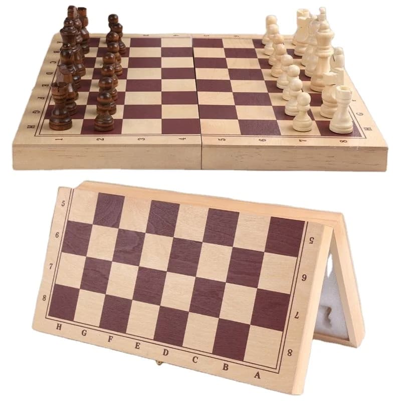 Set di scacchi internazionale in legno Gioco da tavolo jumbo pieghevole Grandi giocattoli educativi per scacchi internazionali